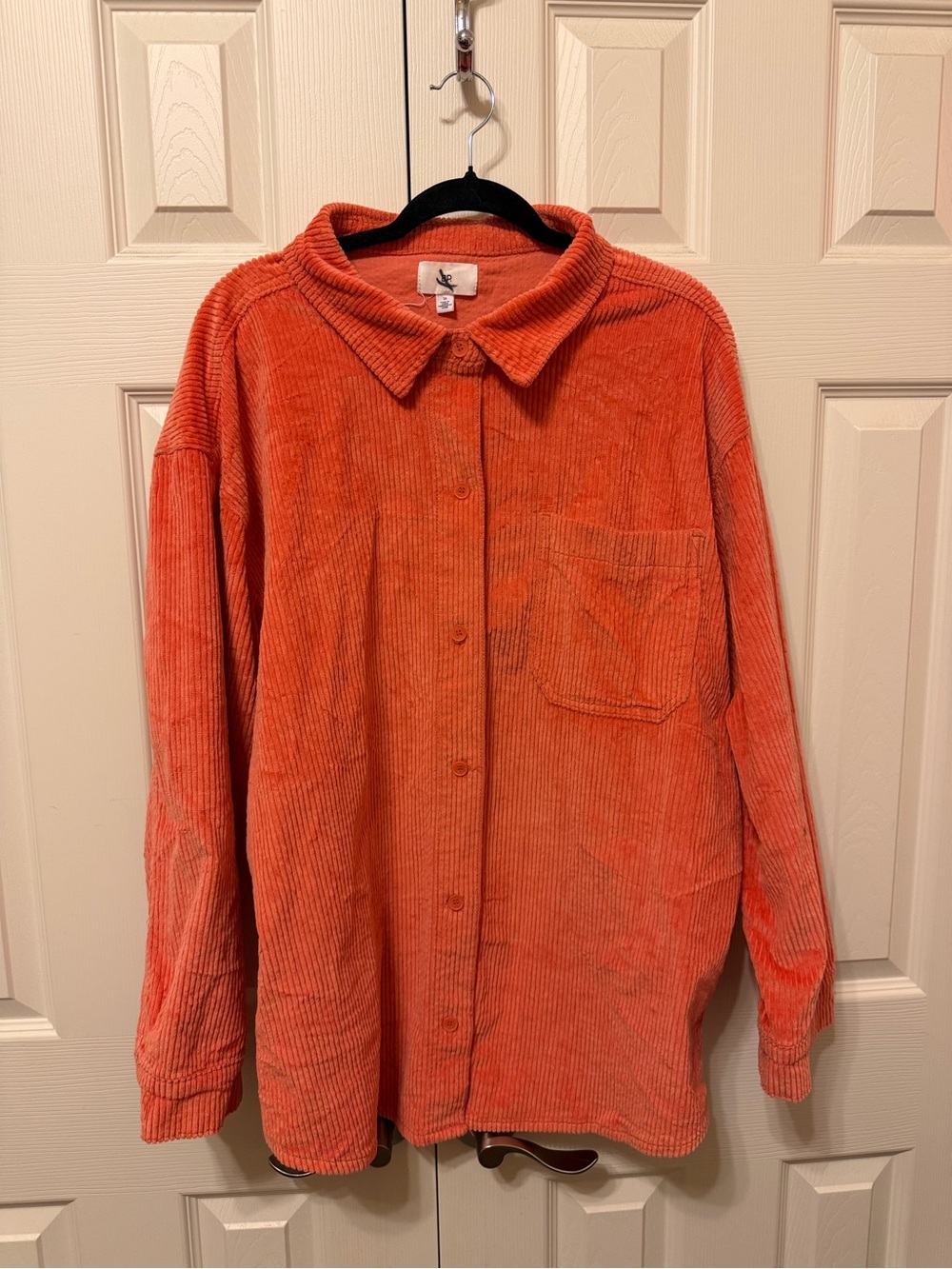 bp Orange Corduroy Button-Up Shirt with Chest Pocket